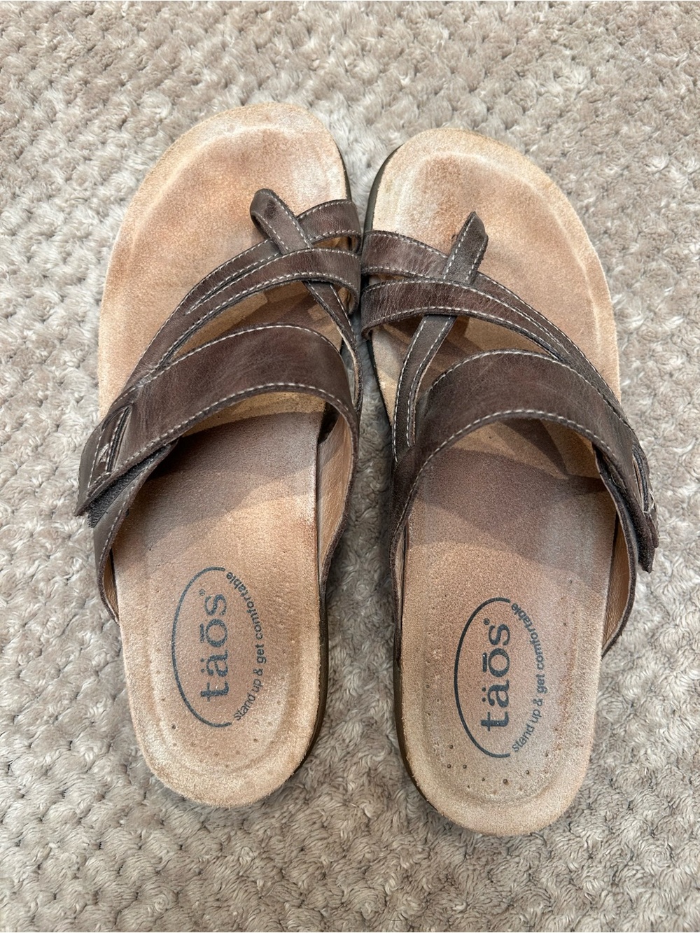 Taos Perfect Toe Loop Sandals in Mocha (9) - Picture 2 of 6